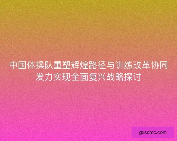 中国体操队重塑辉煌路径与训练改革协同发力实现全面复兴战略探讨